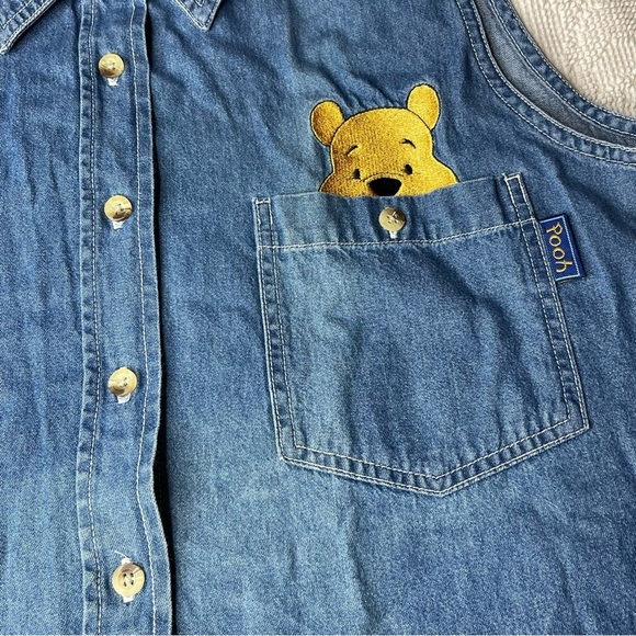 VTG Winnie the Pooh Denim Vest Size Medium - Embroidered Disney - Picture 4 of 6
